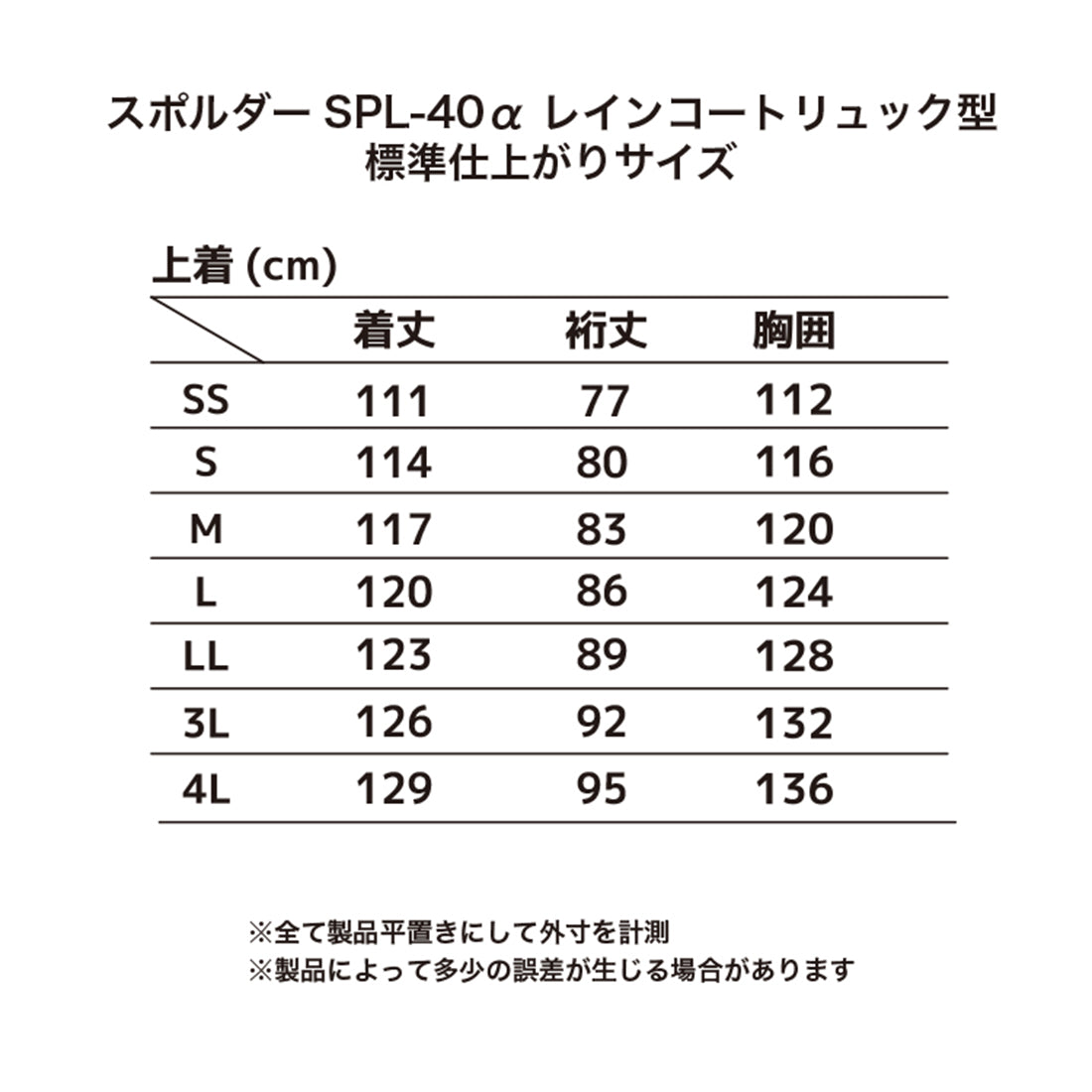 スポルダー SPL-40α レインコート リュック型