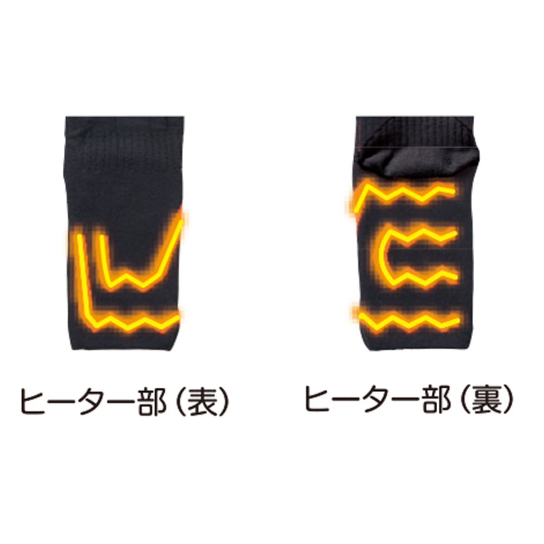 460080　ヒートオープンソックス（バッテリー付）