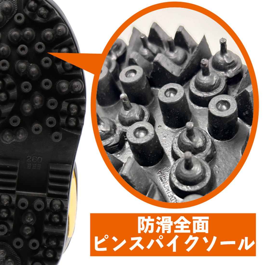 フォーカス F-21 | 防滑ピンスパイクソール – 弘進ゴム公式オンライン